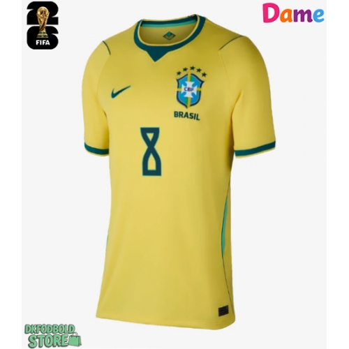 Brasilien Bruno Guimaraes #8 Replika Hjemmebanetrøje Dame VM 2026 Kortærmet